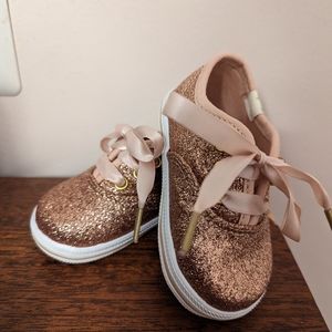 Keds and Kate Spade rose gold shoes